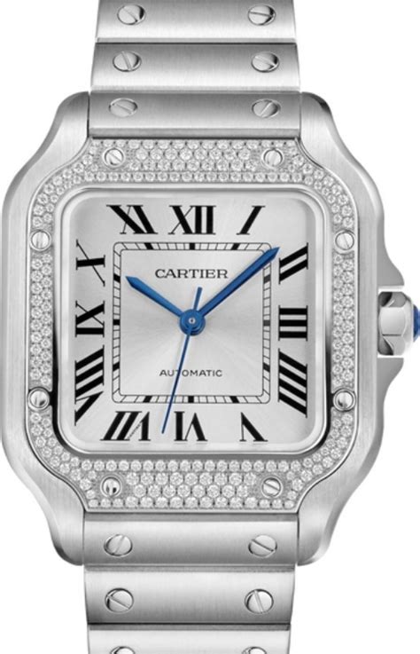 cartier santos interchangeable straps|cartier santos diamond bezels.